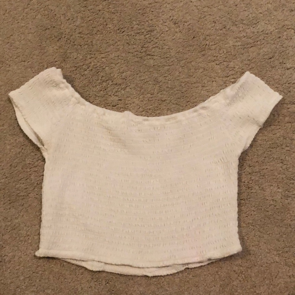 white off the shoulder brandy melville tank top